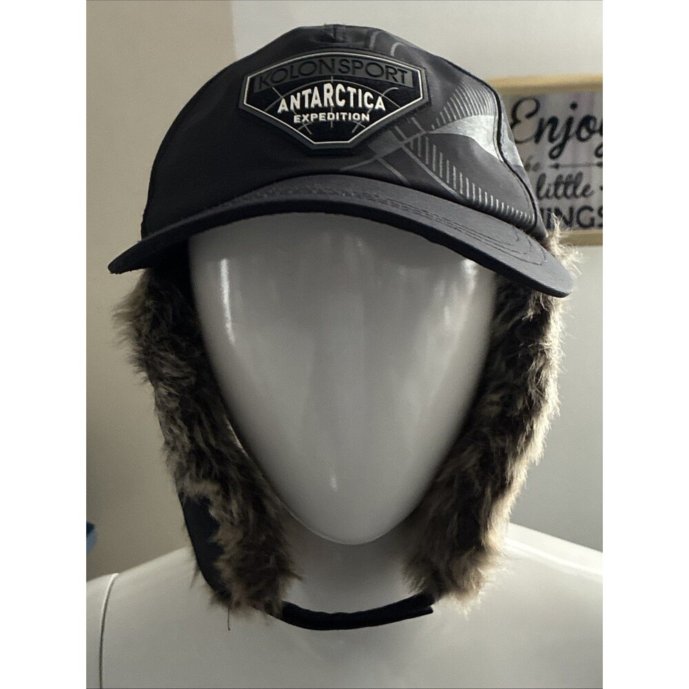 Kolon Sport Trapper Hat Antarctica Expedition Outdoors Goretex Cap Black Earflap